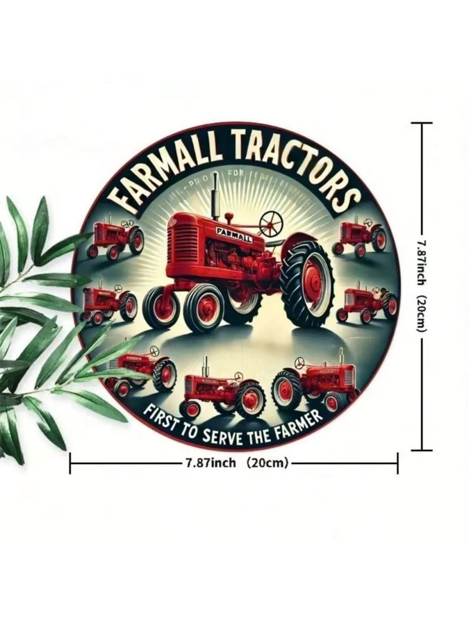 CIFBUY FARMALL Vintage Metall-Blechschild Retro Bauernhof Wandkunst Deko, B/H: 20,32 x 20,32 cm, Mehrfarbig - Bild 3