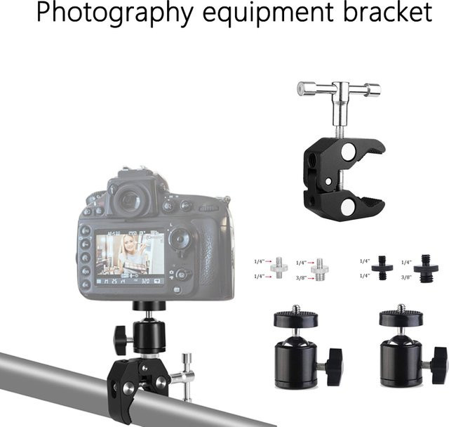 DIXSG 360 Grad Feste Halterung für Fotoausrüstung in Schwarz mit 1/4 Zoll Schraubzubehör für Kameras, Projektoren und Lichtstative - Bild 1