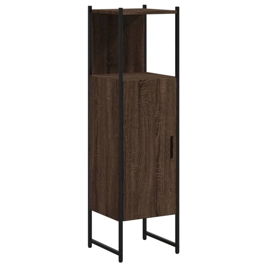 vidaXL Badschrank in Eiche Braun aus Holzwerkstoff, B/T/H: 33 x 33 x 120,5 cm - Bild 2
