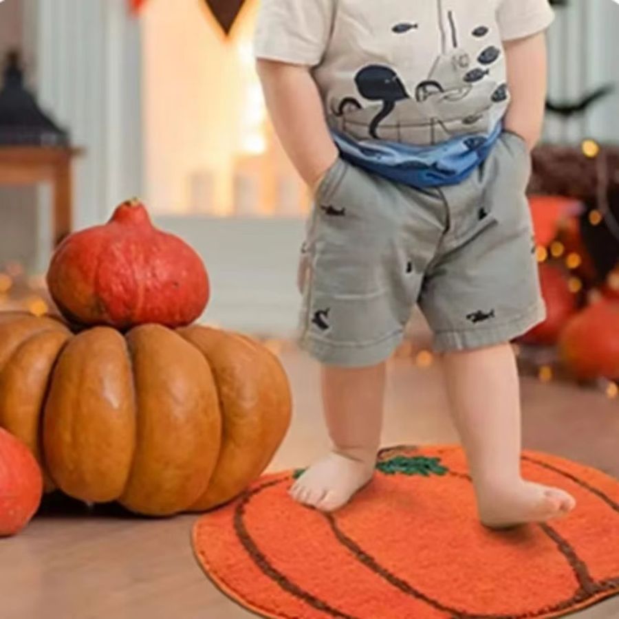 VIAKMA Halloween-Kürbismatte rutschfeste und saugfähige Bodenmatte für Badezimmer und Wohnzimmer - Bild 4