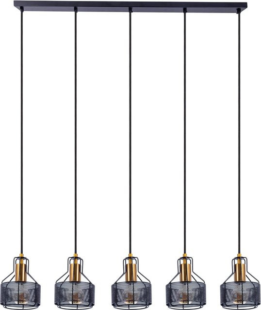Näve Pendelleuchte Foro 5-flammig Schwarz-Gold B/H/T: 13,5 x 132 x 96 cm - Bild 1