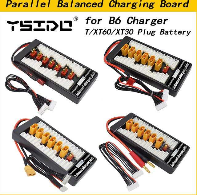 ISDT Multi 2S-6S Lipo Parallel Ausgewogene Platte Lade Board mit XT60 und XT30 T Stecker in Schwarz für RC Batterien und Ladegeräte wie B6AC oder B6 - Bild 1