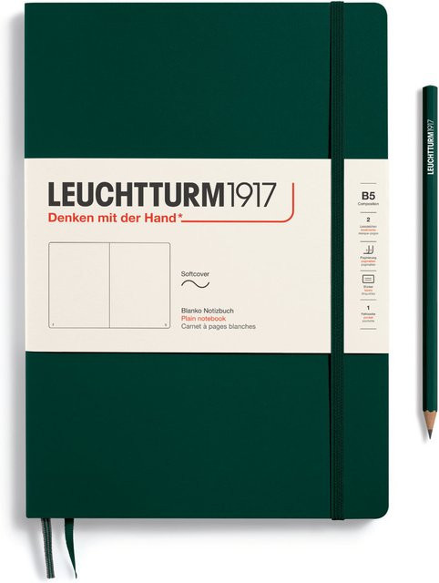 LEUCHTTURM1917 Notizbuch Composition blanko Softcover B5 Forest Green - Bild 1