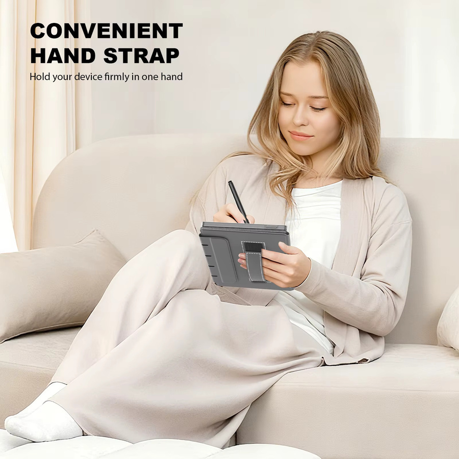 MoKo Magnethülle für reMarkable Paper Pro Move 2025 7,3 Zoll in Schwarz oder Grau mit Stift-Schutzhülle und Handschlaufe - Bild 2