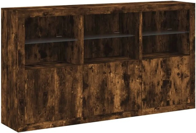 vidaXL Sideboard in Räuchereiche mit LED-Beleuchtung, B/T/H: 181,5 x 37 x 100 cm - Bild 1