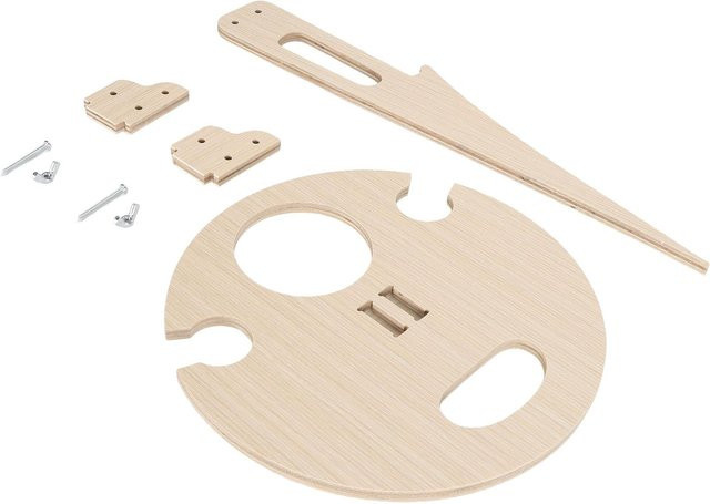 GoolRC Zusammenklappbarer Weintisch aus Massivholz, runder Picknicktisch für Outdoor und Garten, beige - Bild 1