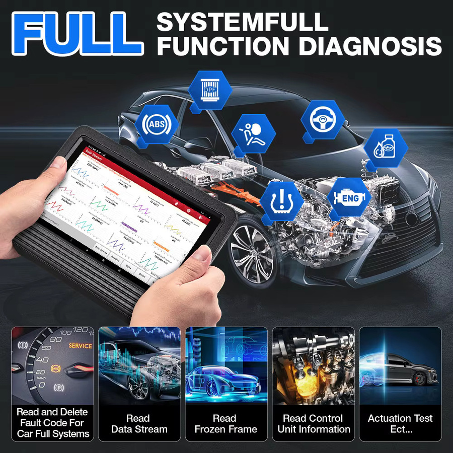 Launch Start X431 PRO V5.0 Kfz-Diagnosetool mit ECU-Codierung und aktivem Test, OBD2-Scanner für FCA CANFD DOIP, Schwarz - Bild 3