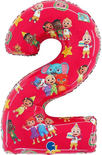 Grabo Folienballon Zahl 2 Cocomelon, Multicolor, Höhe: 66 cm - Bild 1