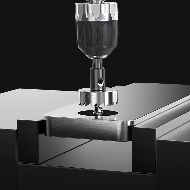 HUHAO Lochsägen-Set mit Hartmetall-Bohrer für Metall, Edelstahl, Eisen, Holz und Kunststoff, Silber, Durchmesser: 12-80 mm - Bild 2