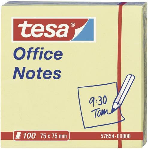 tesa Haftnotizen Office Notes Gelb, 100 Blatt, B/H: 7,5 x 7,5 cm - Bild 1