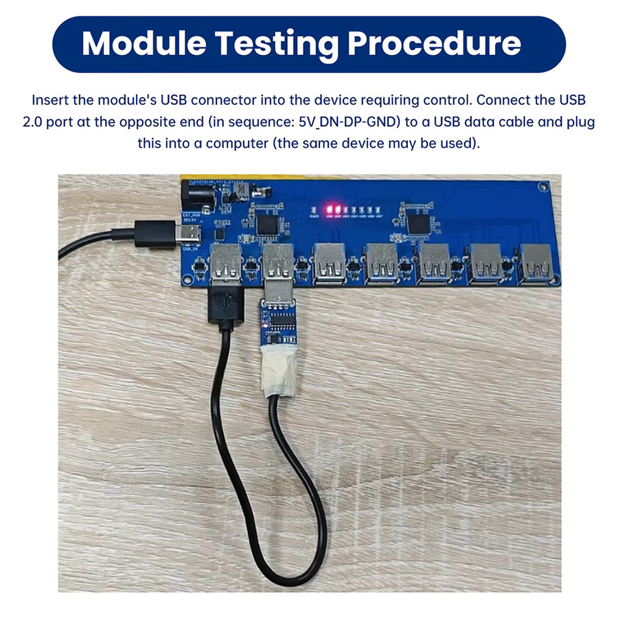 diymore CH9329 Modul USB 2.0 zu Standard USB-HID Tastatur Gerätemodul mit 5V Schnittstelle in Blau - Bild 4