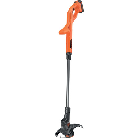 Black & Decker Akku-Rasentrimmer ST1823 mit Teleskopstiel und Ladegerät, Orange