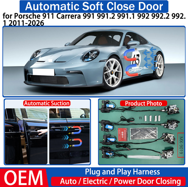 ZJCGO Automatisches Soft-Close Tür System für Porsche 911 Carrera Modelle 991, 991.1, 991.2, 992, 992.1, 992.2 (Baujahre 2011-2026) elektrische Saugfunktion zum automatischen Türschließen - Bild 1