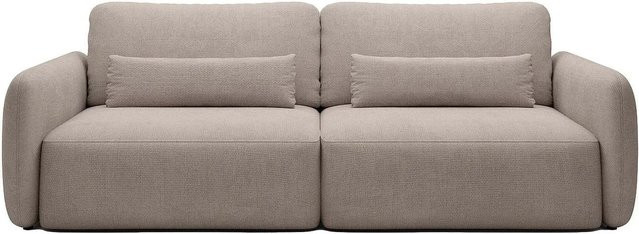 Schlafsofa VOPOZA in Taupe mit Schlaffunktion und Stoffbezug, Breite: 238 cm - Bild 1