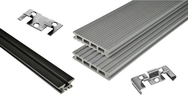 Kovalex WPC Terrassen-Bausatz Exklusiv mattiert Grau B/T: 300 x 300 cm - Bild 1