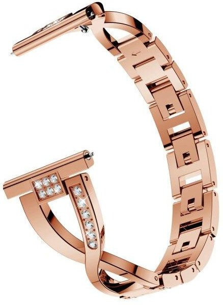 Uhrenarmband Edelstahl, Roségold, Diamant, Zirkonia, Unisex, 22 mm - Bild 1