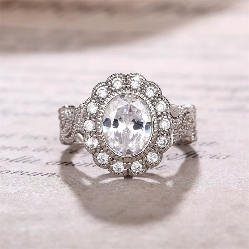 Huitan Eheringe, Silber, Zirkonia, Damen - Bild 2
