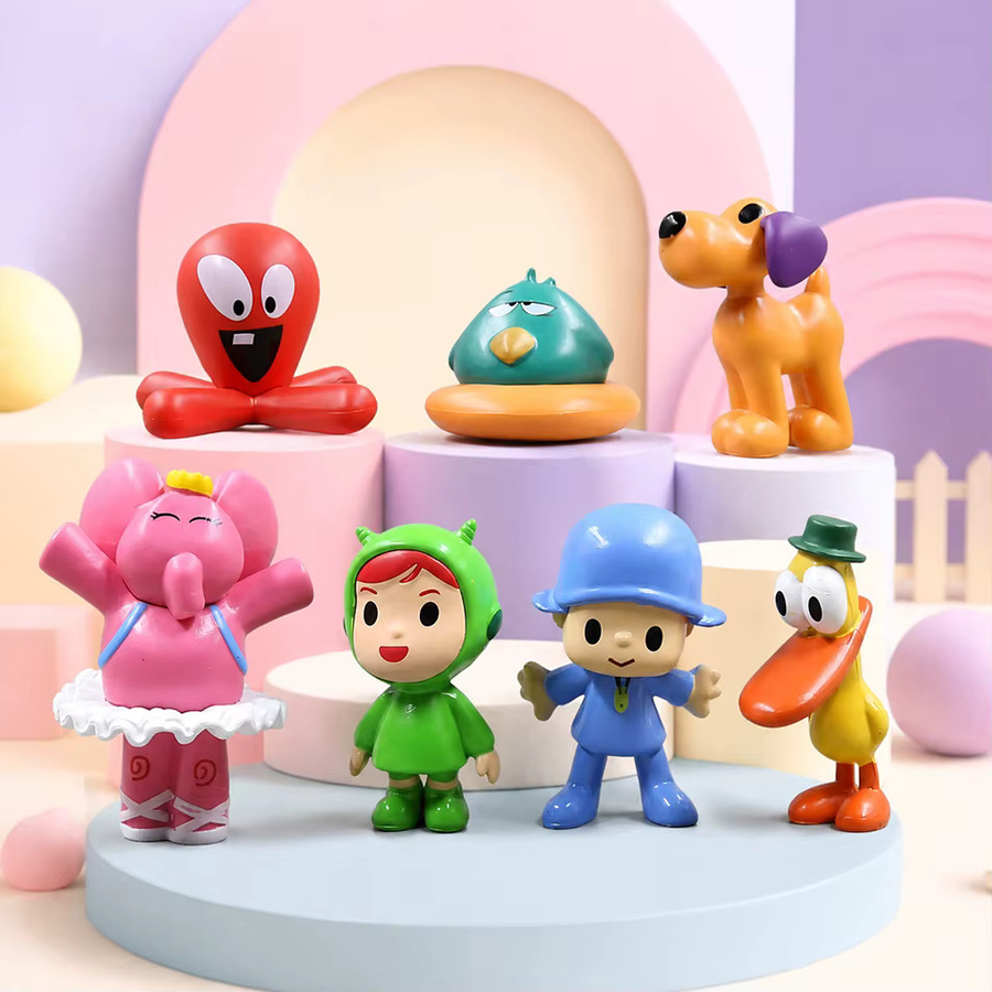 Bandai Pocoyo Tierfiguren, 7-teiliges Set, Puppen-Modell, Kunststoff - Bild 2