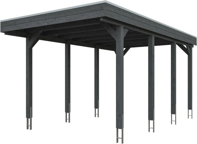 SKANHOLZ Carport Friesland aus Fichte mit EPDM-Flachdach in Schiefergrau, B: 320 cm, T: 555 cm - Bild 4