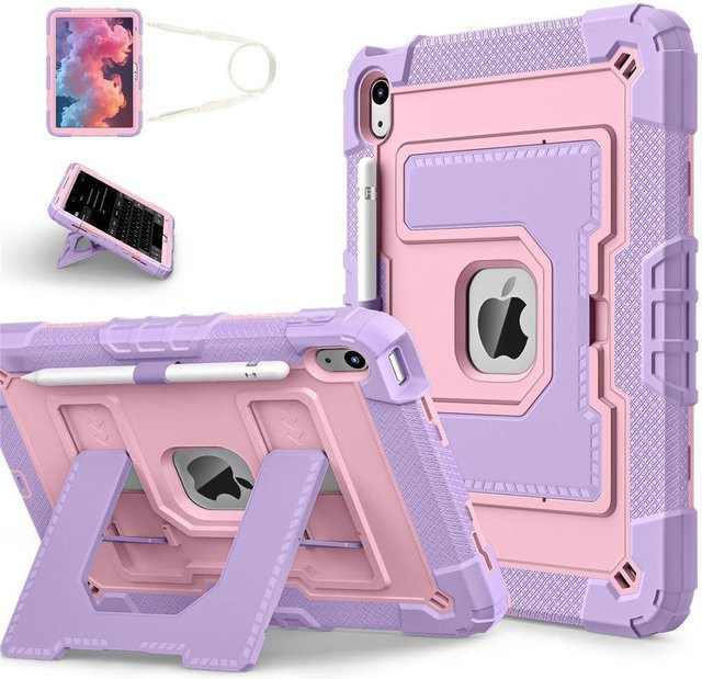 Schutzhülle für Apple iPad 10. Generation 10,9 Zoll in Pink mit Schwerlastschutz Armor und Ständerfunktion - Bild 1