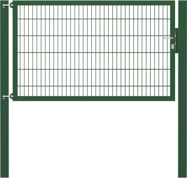 Einzeltor Flexo Plus in Grün mit Pfosten aus Stahl, Breite: 200 cm, Höhe: 120 cm, Pfosten: 100 x 100 cm - Bild 1