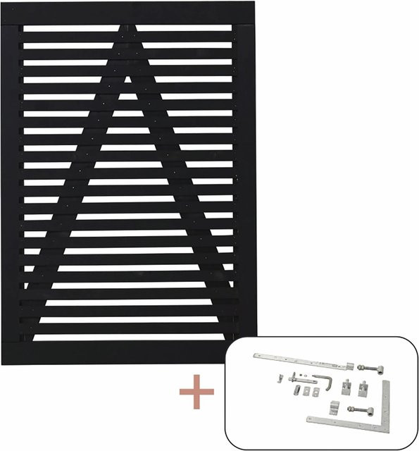Plus Einzeltor Tokyo aus Nadelholz in Schwarz, Breite: 100 cm, Höhe: 140 cm - Bild 1