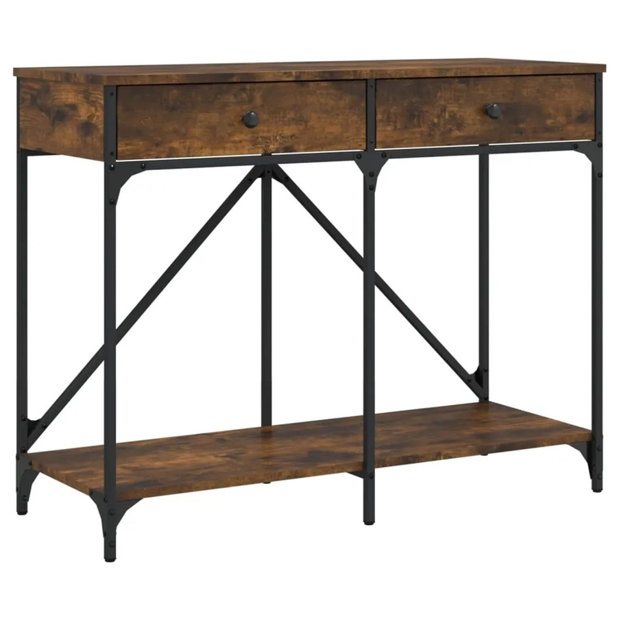 vidaXL Konsolentisch aus Holzwerkstoff in Räuchereiche, B/T/H: 100 x 39 x 78,5 cm - Bild 2