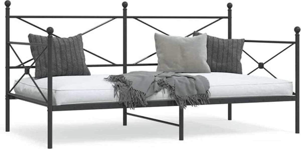 Vidaxl Tagesbett aus Metall in Schwarz ohne Matratze B/B: 100 x 200 cm - Bild 1