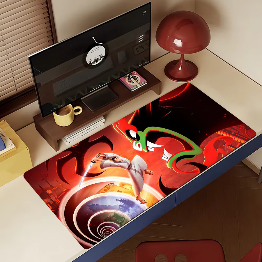 Cartoon S-Samurai J-Jack-S Mauspad in Multicolour, rutschfeste Gamer-Computermatte für Schreibtisch und Laptop - Bild 4
