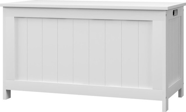 HOMCOM Aufbewahrungsbox Truhe mit Griff und Deckel in Weiß, B/T/H: 81 x 40 x 46 cm