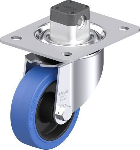 Blickle Stahlblech-Lenkrolle LK-POEV 100R-3-CS11-SB in Schwarz und Blau mit 100 mm Rad-Durchmesser und 200 kg Tragfähigkeit - Bild 1