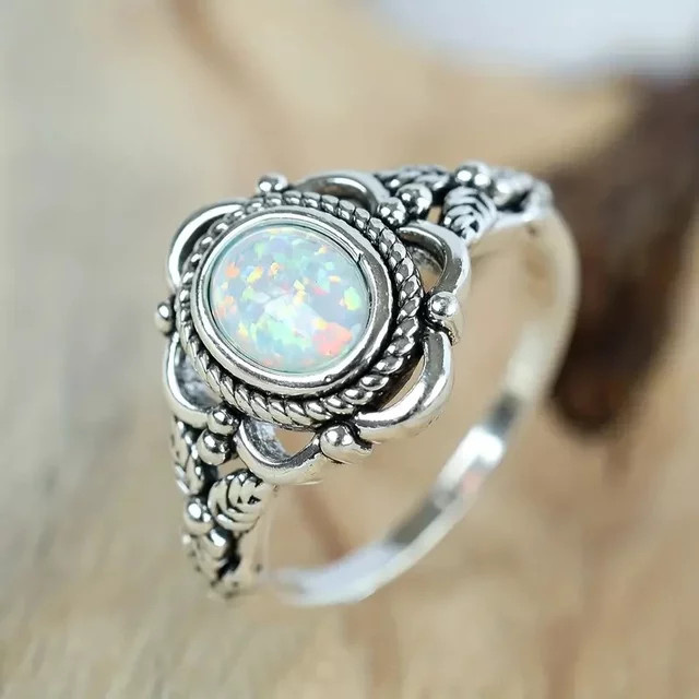Huitan Ring, Silber, Kristall, Damen, Vintage - Bild 1