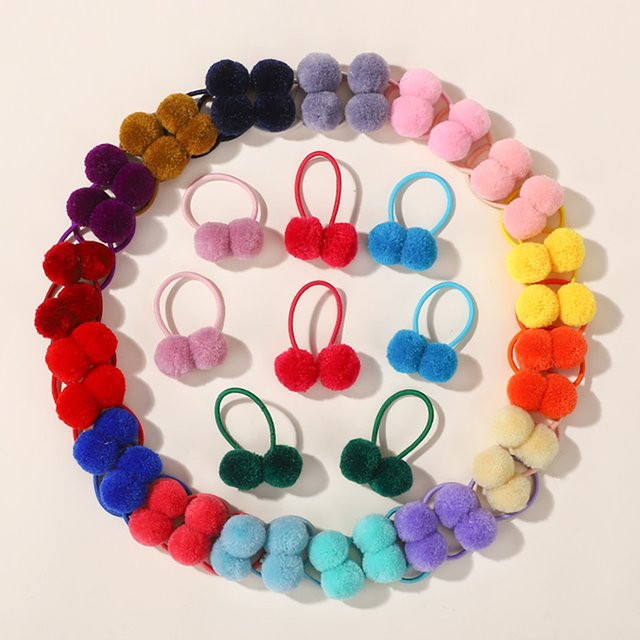 BABY BOWS Haarbänder mit Plüschball, 24 Stück, Kinder - Bild 1
