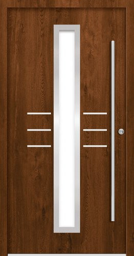 Splendoor Haustür OMIS Prime aus Aluminium in Nussbaum Braun mit Glaseinsatz, H x B x T: 210 x 90 x 7 cm - Bild 1