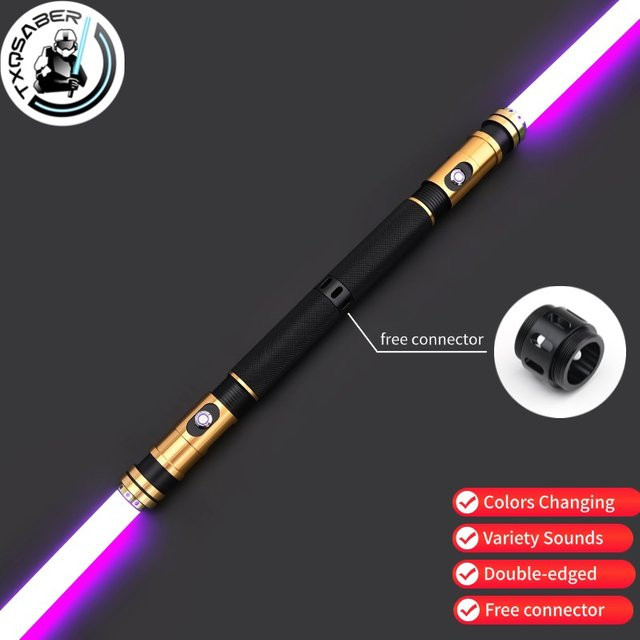 TXQSABER Schweres Duell-Lichtschwert, Neo Pixel SNV4 RGB, Doppelklinge, Metallgriff, Spielzeug - Bild 1