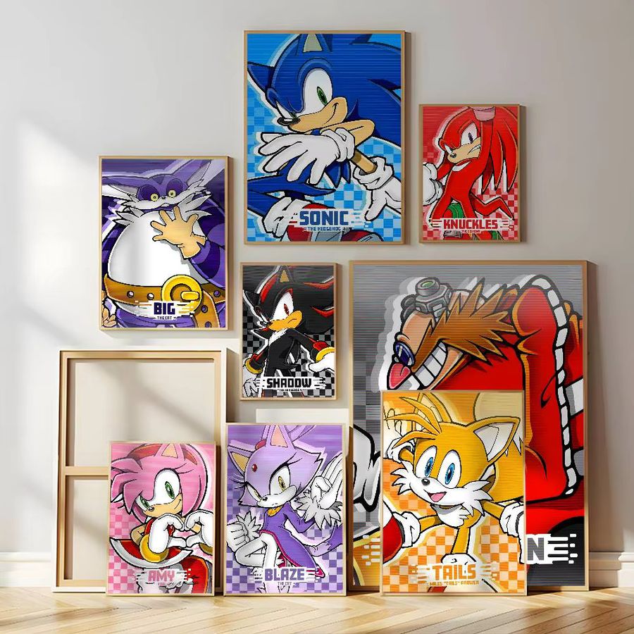Anime Sonic Wandbild Bilibili Selbstklebender Wasserdichter Wandaufkleber Multicolor - Bild 2