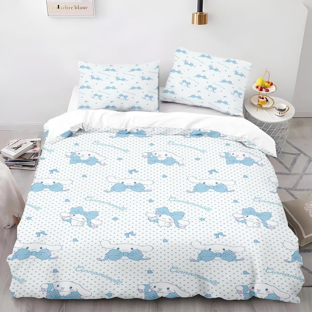 Bettwäsche-Set Cinnamoroll von Softura in Weiß mit Bettbezug und Kissenbezügen aus Mikrofaser, B/H: 180 x 210 cm - Bild 1