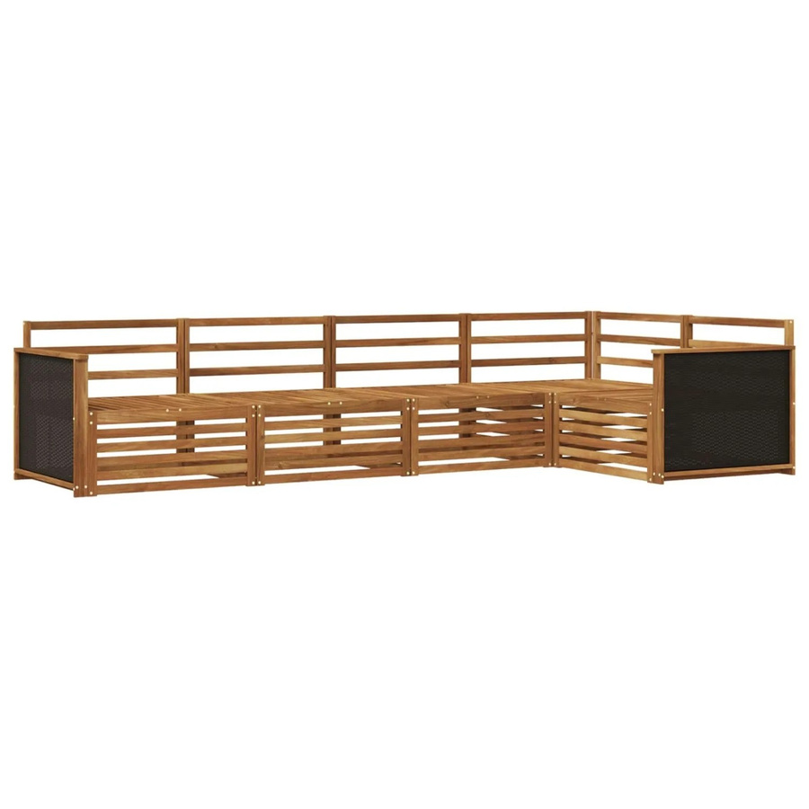 vidaXL Outdoor-Sofagarnitur aus Akazienholz in Braun, 5-teiliges L-Shape Set, B/T/H: 323 x 164,5 x 73 cm - Bild 2