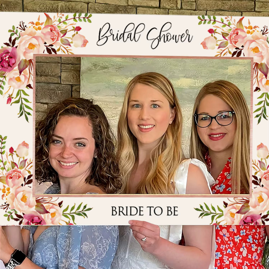 LaVenty Wildflower Bachelorette Party Dekorationen mit floralem Boho Design und rechteckigem Foto Booth Rahmen aus Papier in Multicolour - Bild 5