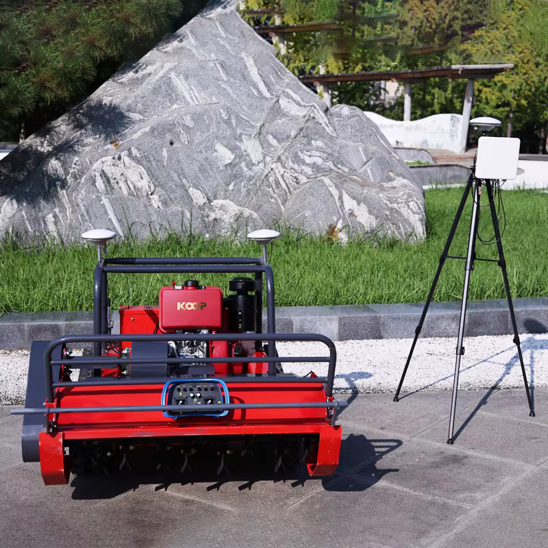 AIWEIYA GPS-gesteuerter Rasenroboter mit Fernbedienung und Schlegelmäher in Rot - Bild 3