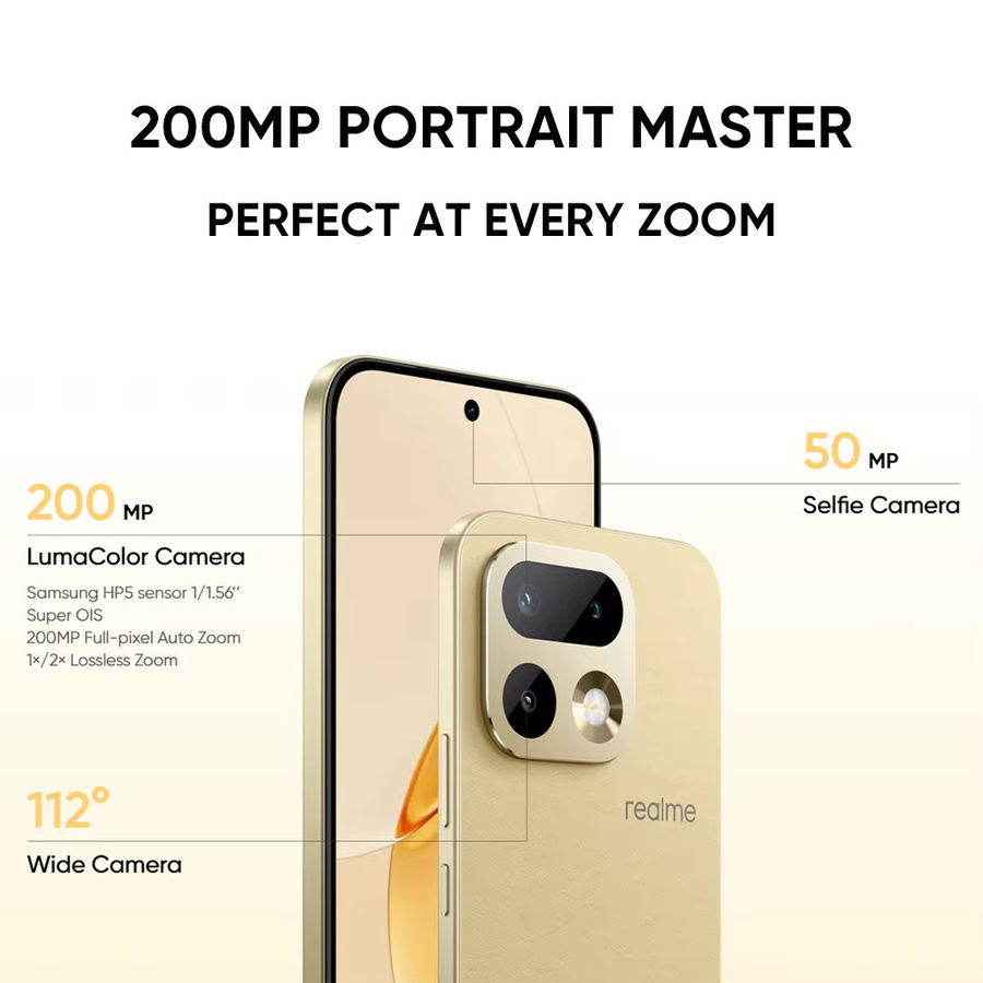 realme 16 Pro 5G Smartphone Grau mit 200-MP-LumaColor-Kamera, 6500-nit-AMOLED-Display, 6500-mAh-Akku und NFC - Bild 3