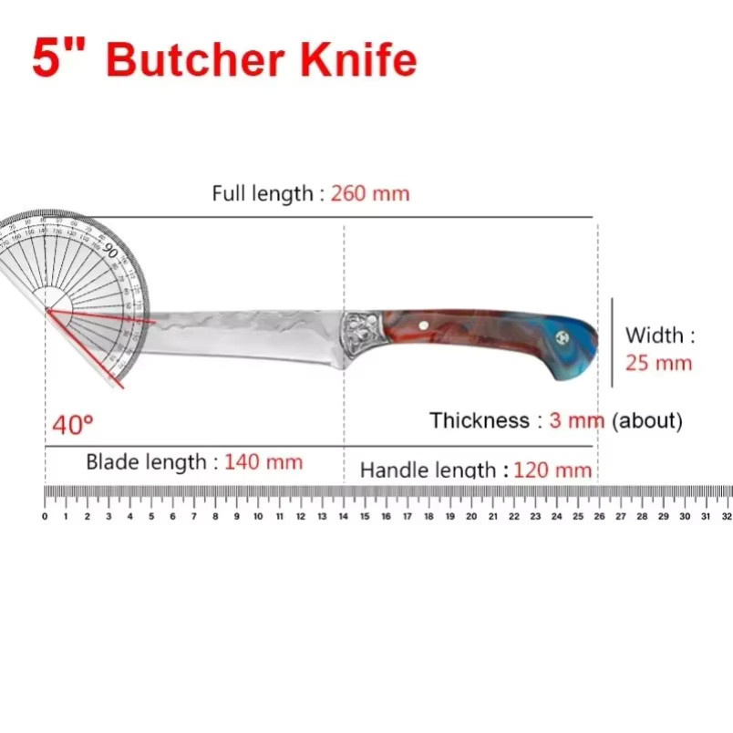 GuanQi Profi Ausbeinemesser aus geschmiedetem Edelstahl mit Harz-Griff für Fleisch, Obst und Gemüse - Bild 2