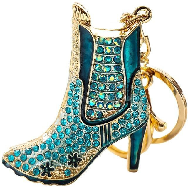 LuxeBead Schlüsselanhänger Stiefel, Kristall Strass, Blue beige, Unisex - Bild 1