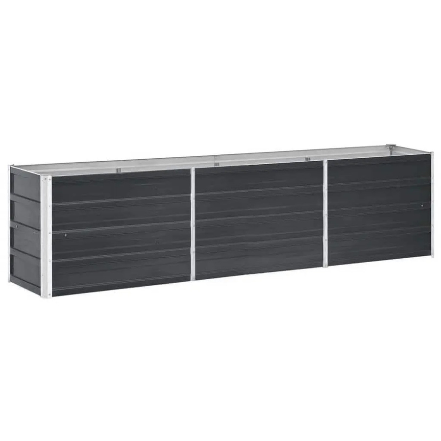 DELUKE Hochbeet OSKAR aus verzinktem Stahl in Anthrazit, B/T/H: 240 x 40 x 45 cm - Bild 2
