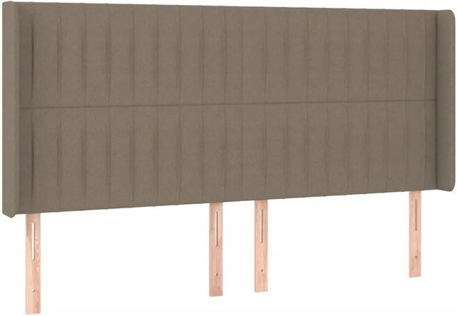 vidaXL LED Kopfteil modern in Taupe mit USB-Ladeanschluss und integrierter Beleuchtung, Breite: 163 cm, Tiefe: 16 cm, Höhe: 118 cm - Bild 1