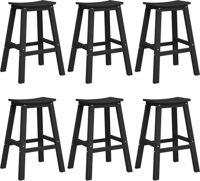 Set aus 9 vidaXL Barhockern in Schwarz für Garten, Balkon und Terrasse - Bild 1