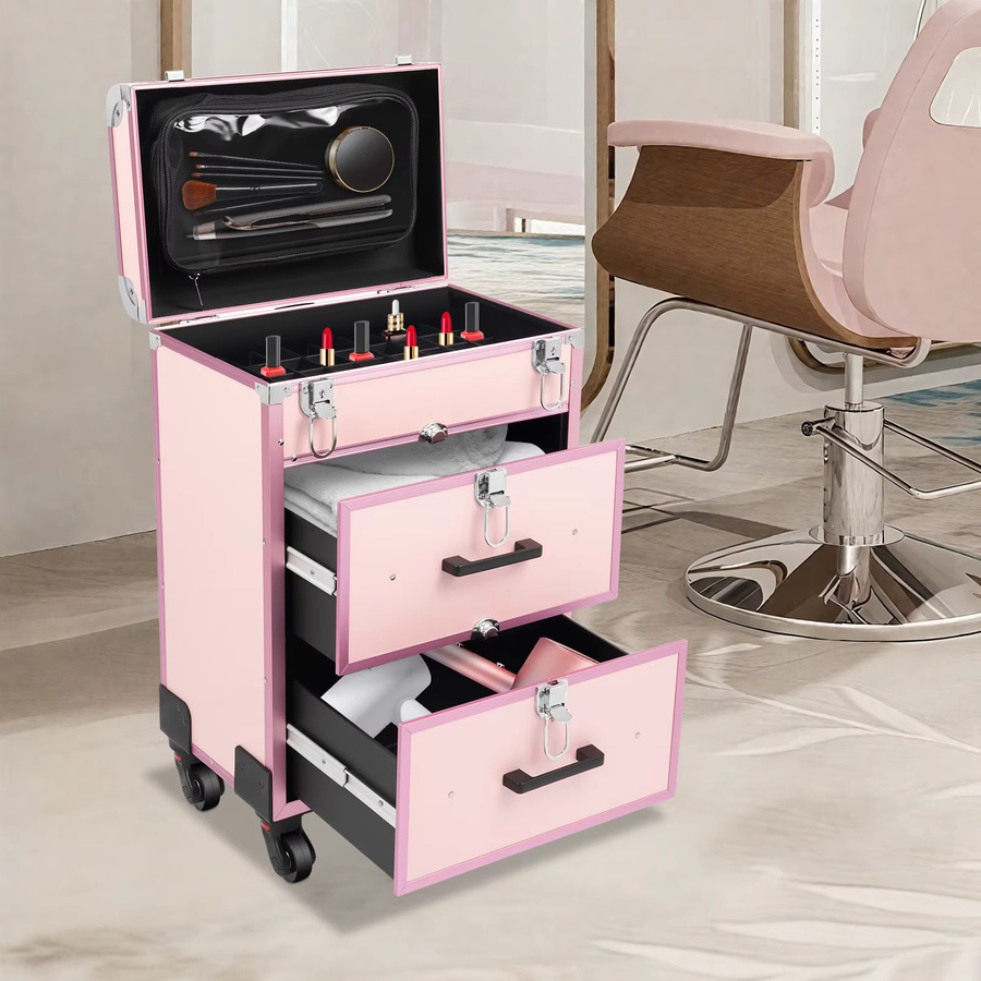 Bymaocar Make-up-Koffer mit Rollen, wasserdichter Kosmetik-Organizer - Bild 4