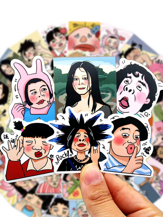 LOLEDE Anime Kpop Aufkleber Set mit lustigen Cartoon Mädchen, wasserfeste DIY Scrapbooking Sticker in Multicolour, 50 Stück - Bild 5