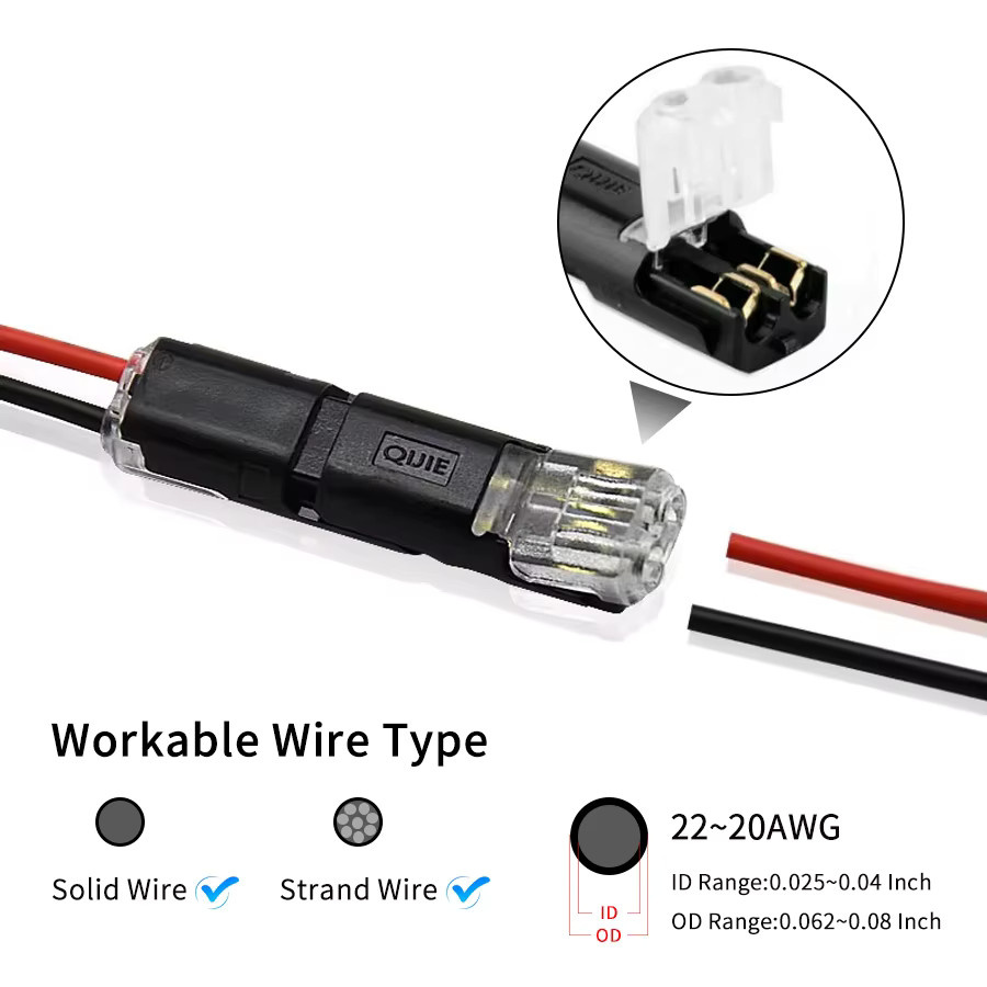 LOLGOOD 10er Set Wasserdichte 2Pin Schnellverbinder für Automotive Kabel und Drahtverbindungen - Bild 2