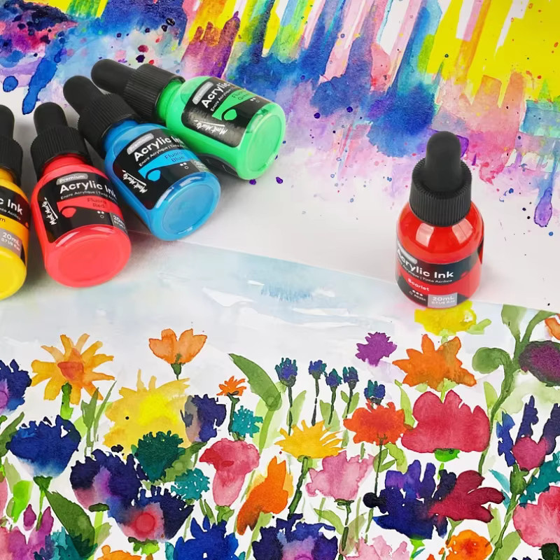 Acryl Tinte Set für Marker Nachfüllung in Multicolour, wasserfeste Hochglanz Flüssigkeit für Graffiti und Aquarell, 20 ml pro Flasche - Bild 1